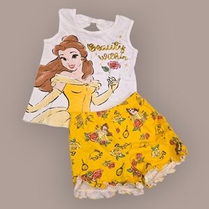 Beauty and the Beast Tank and Shorts Set Little Girls-Size 6